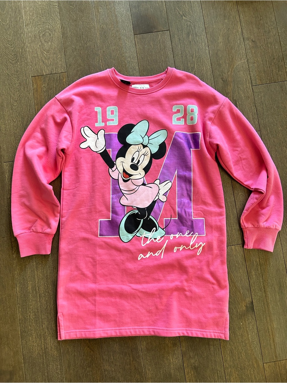 Girls' Pink Minnie Mouse Graphic Sweatshirt Dress size 11-12